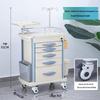 ABS Anesthesia & Infusion Multifunctional Rescue Trolley with Single/Double Door and Five Drawers