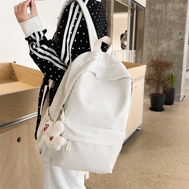 Однотонный школьный рюкзак для женщин, большой емкости