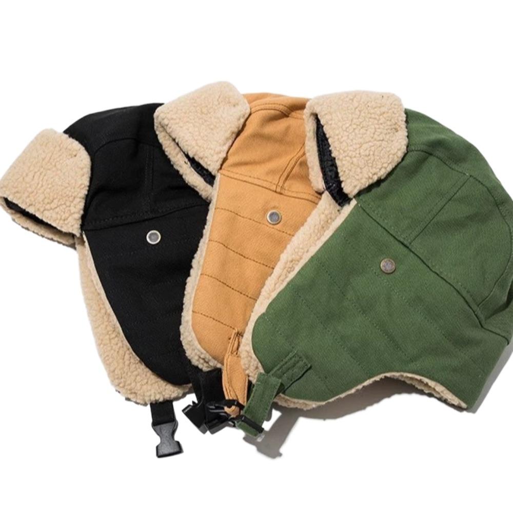Fleece Ear Protective Hat Thickened Earflap Hat Simple Lei Feng Cap Men