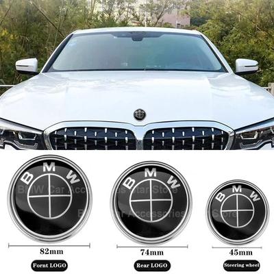 Для F30 F32 F34 F20 F10 F15 F16 E39 E46 E60 E90 3 шт. Черный 82 мм Передний/74 мм Задний 45 мм Накладка на руль Эмблема Логотип багажника
