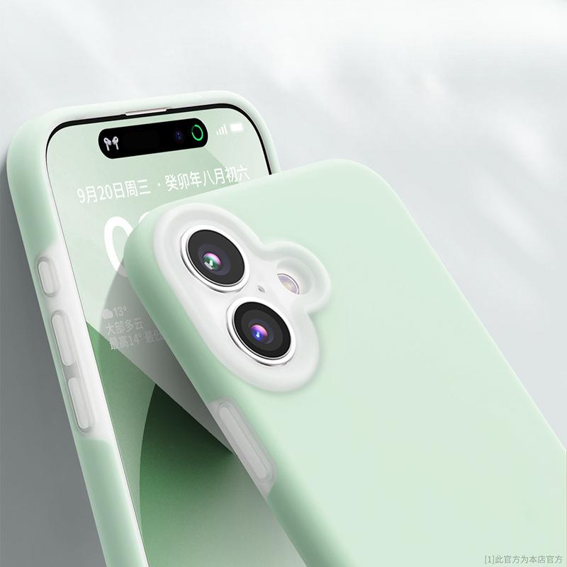 Подходит для iPhone 16 Чехол для мобильного телефона Macaron Magnetic Liquid Silicone Jelly Apple 15 Anti-fall All-inclusive 14 Мягкий чехол