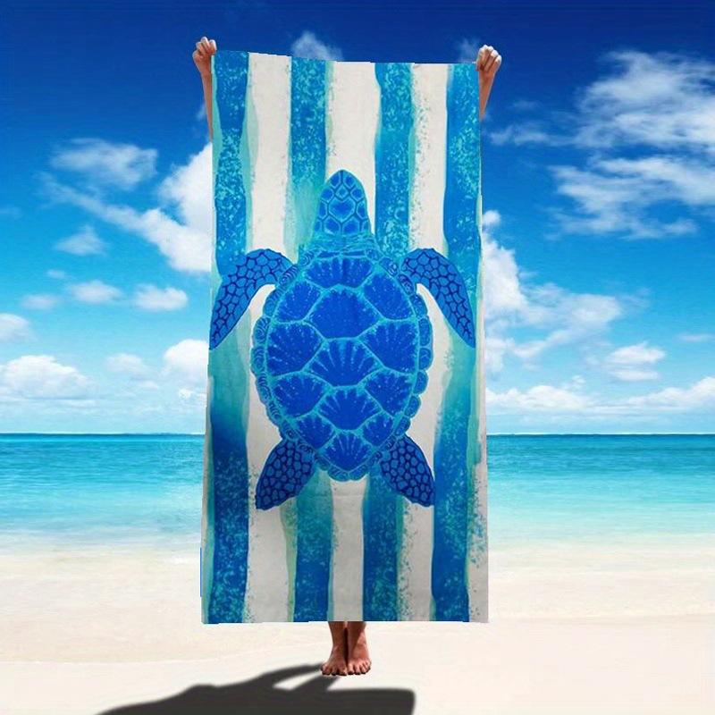 Large Turtle Pattern Printed Microfiber Beach Towel, Bath Towel