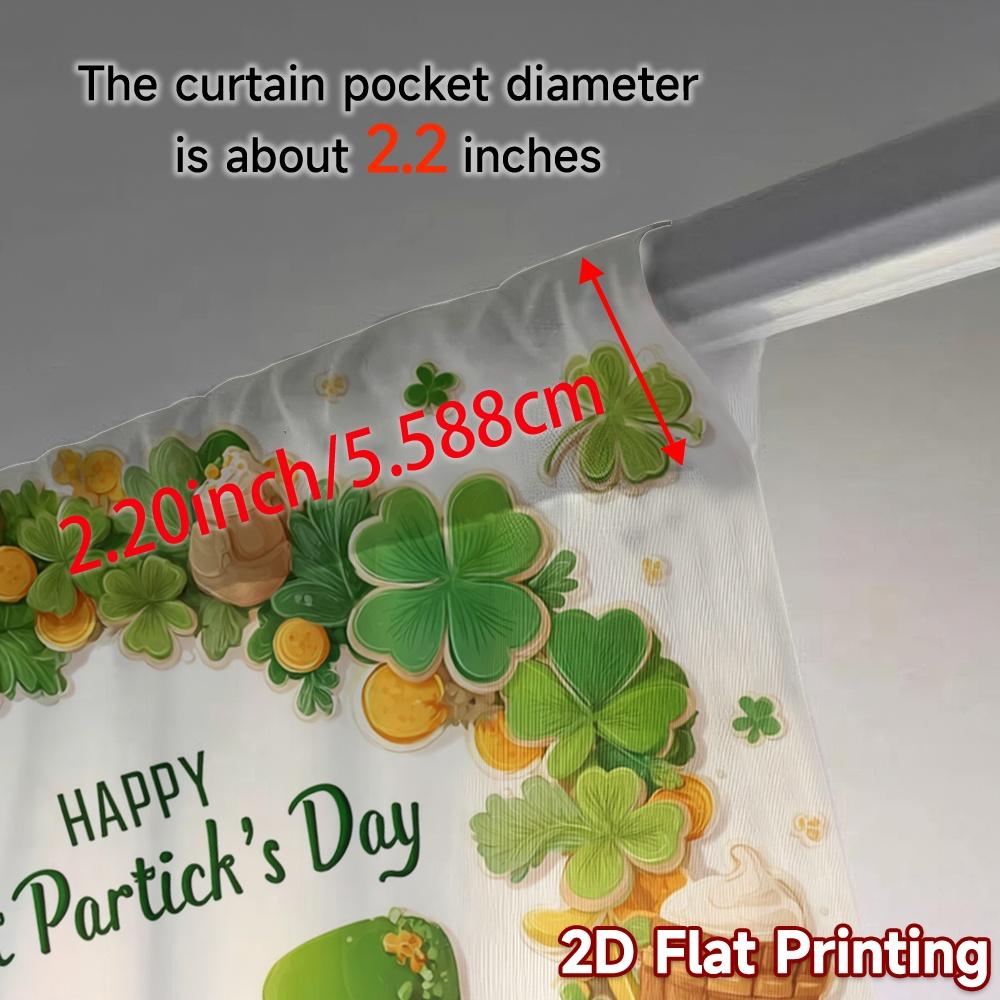 2 шт., Шторы с плоской 2D-печатью (Без Рода) Шторы с принтом StPatricksVibes Современные шторы 100% полиэстер Шторы Подарки Идеально для
