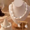 Trendy Irregular Pearl Necklace and Earrings Set - Women's Fashion Jewelry