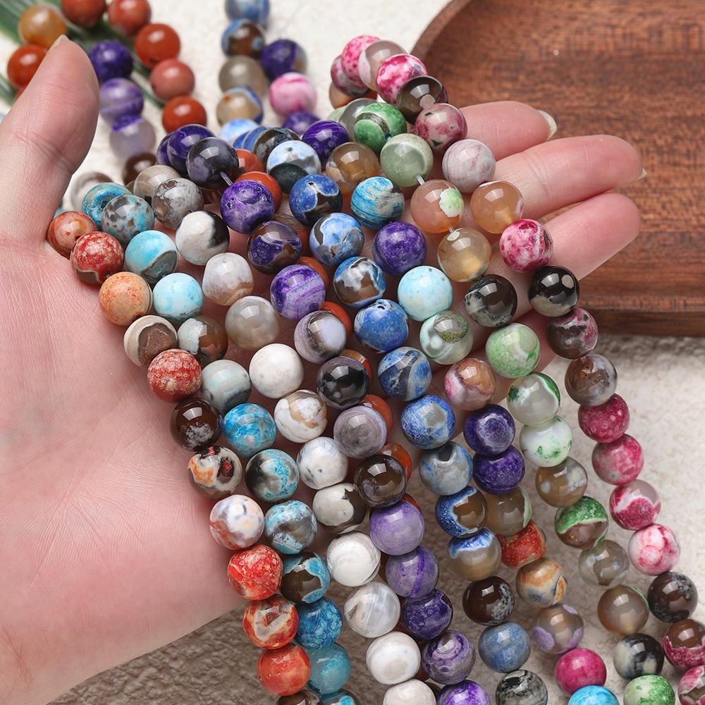 6/8/10 мм Натуральный камень Полуфабрикат Нанизанный