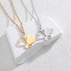 Atoztide Personalized Engrave Name Date Necklace Stainless Steel for Women Crown Heart Link Chain Pendant Jewelry Gift