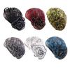 Skin-friendly Turban Hat, Lace Hollow Design Headwrap with 3D Flower Decoration, Hat High Elastic Fit Summer Cap for Retro Style Headwear Women