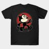Мужская черная футболка с принтом Felix The Cat, принт на хлопковой футболке термотрансферной бумагой без вырезания