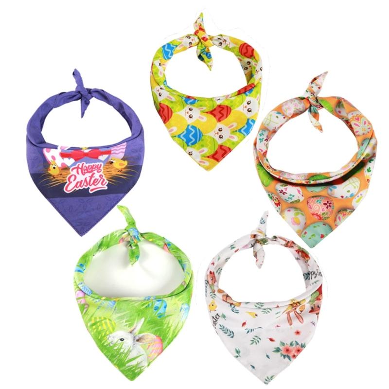 Easter Festival Party Pet Bandana Dogs Easter Costume Neck Scarf Collar Holiday Dress Up Rabbit Printed Pet Cat Bandanas