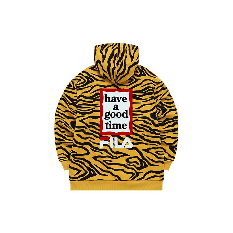 Fila Коллекция толстовок с двойным брендингом «Год Тигра» Унисекс Принт по всей поверхности С капюшоном Умеренный Обычный F11U219206F-ZA