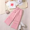 Girl's Suit 8-12Y Children's Clothing Summer New Casual Large Pockets Work Trousers + Short-sleeved Top 2PCS Girl Trousers