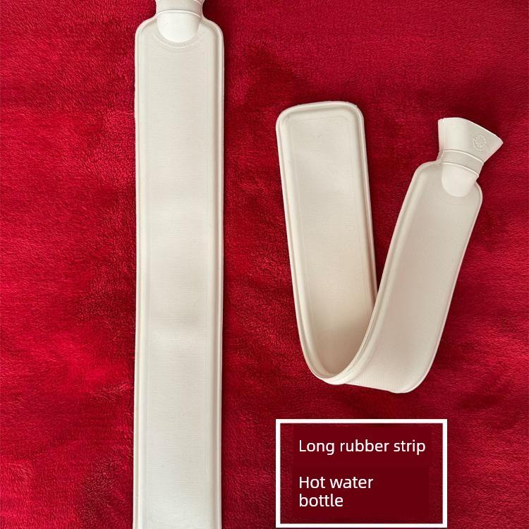Large Long Strip Hot Water Bottle, Refillable Warm Water Bag for Warming Waist, Neck, Stomach, Legs, and Feet, Made of Rubber, Exported to Europe