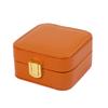 Portable Double-Layer Leather Jewelry Storage Box Simple Style for Travel With Mirror