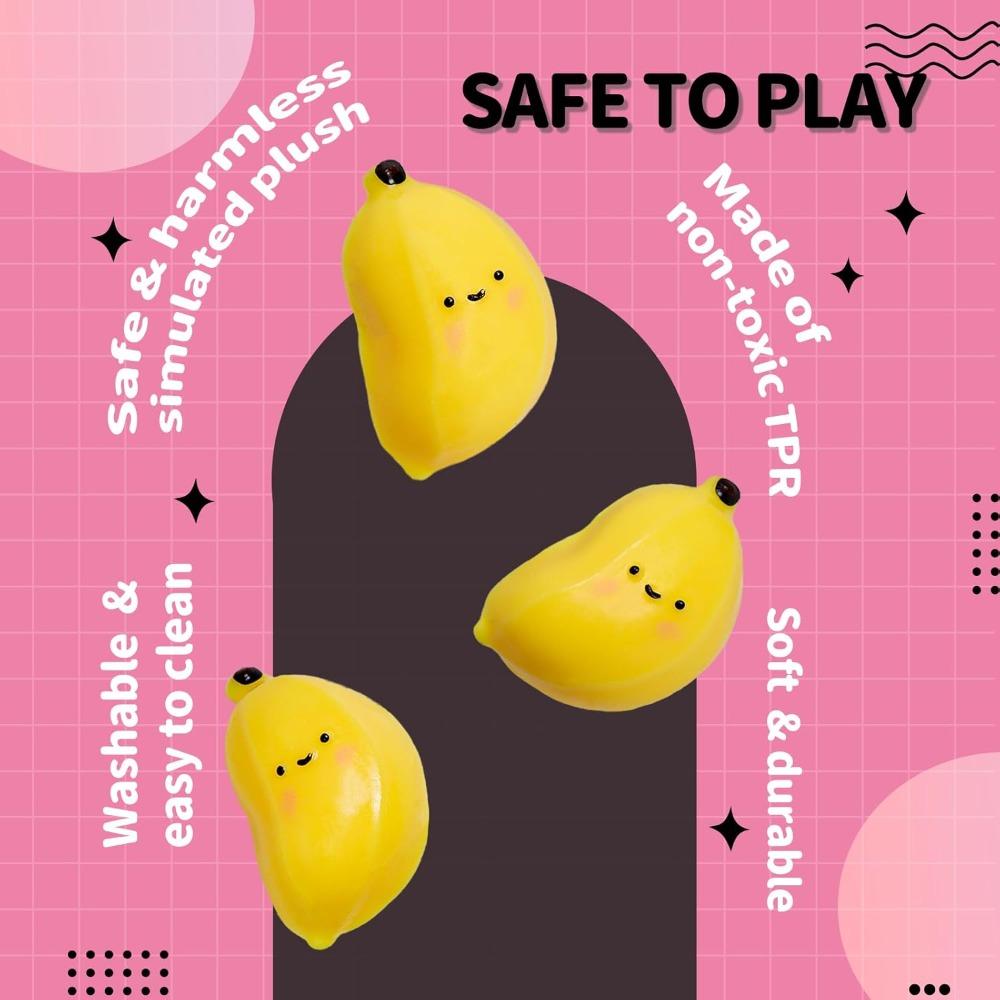Мягкая игрушка-банан Taba Squishy Banana Squeeze Toy - милая игрушка-антистресс для детей и взрослых, мягкая имитация еды, подарок на день рождения.