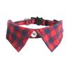(Qunide) Cat Collar Breakaway With Cute Bow Tie And Bell Plaid For Kitty Adjustable Safety