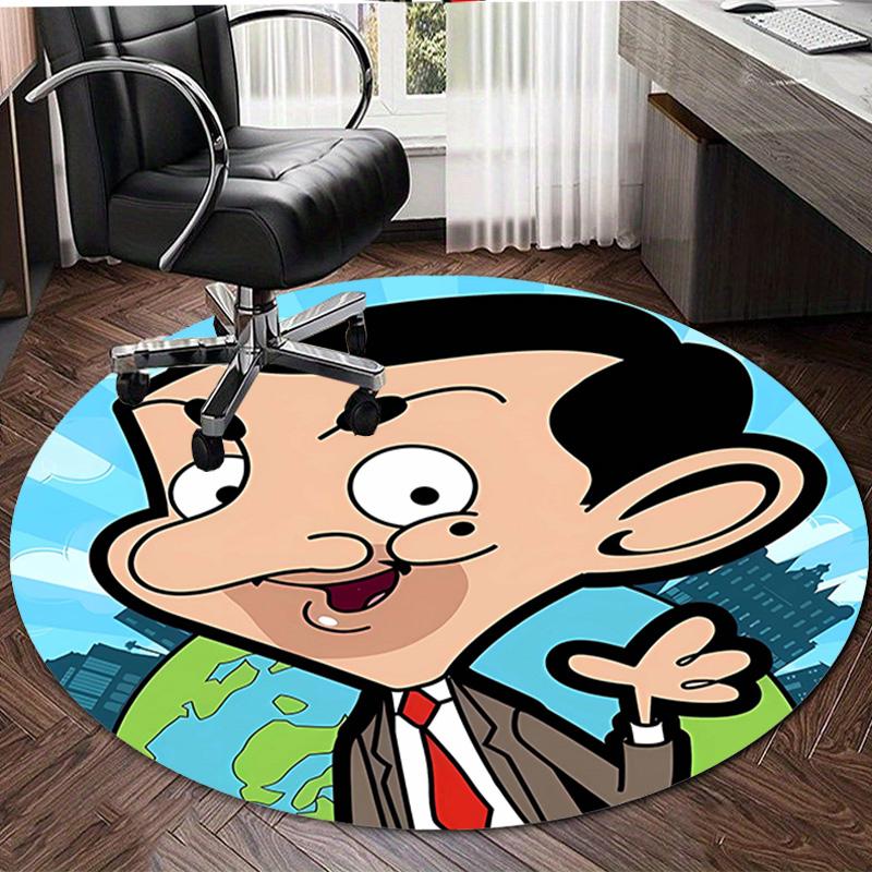 1pc Mr Bean2 Design Printed Area Round Carpet for Bedroom Living Room Home Decor Rugs Mat Non Slip Mat Rug for Bedside