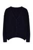 Women's Fashionable Stylish Cardigan Black Wide Fit V-Neck Knitwear Cardigan