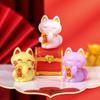 Creative Lucky Cat Figurine Cartoon Animal Model Miniatures Lucky Cat Statue  Collectible