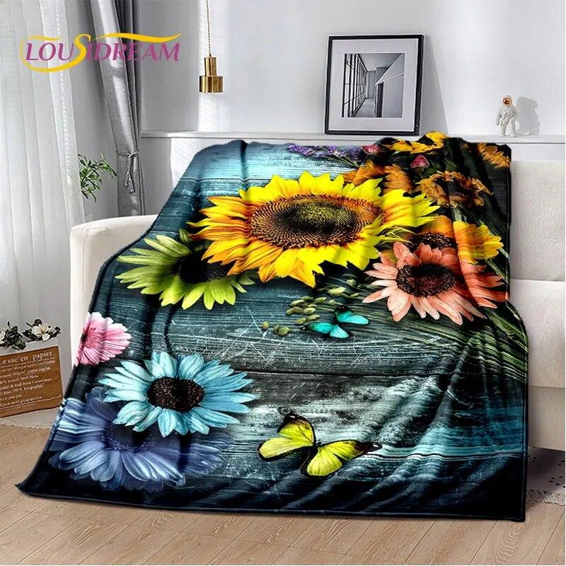 Мягкое плюшевое одеяло с 3D цветком ромашки в скандинавском стиле, фланелевое одеяло, одеяло для гостиной, спальни, кровати, дивана, чехол для пикника Bettdecke