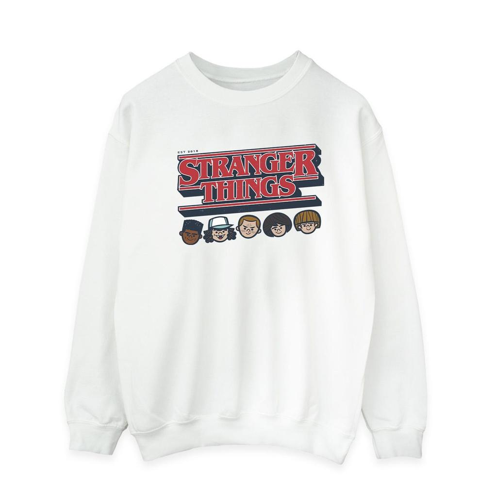 Netflix Mens Stranger Things Caricature Logo Sweatshirt