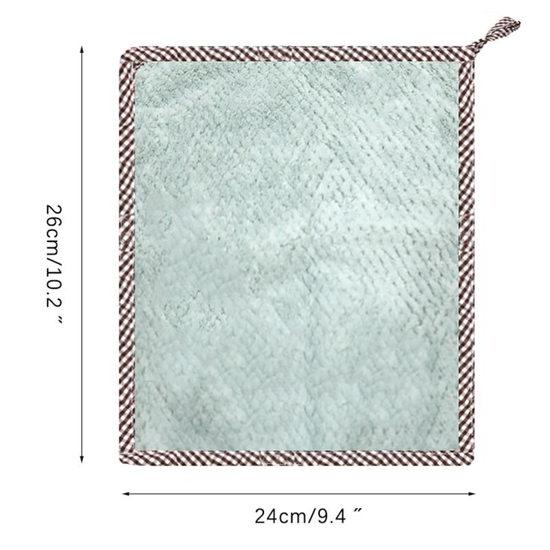 5Pcs Kitchen Towels Coral Fleece Hangable Cleaning Cloth for Tableware Dish Cloth Microfiber Absorbent Household Cleaning Towels
