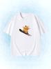 Fun Snowboard Squirrel Animal Print Tshirt Mini Loose Shortsleeve Womens Casual Summer Top Daily Y2k Style Tshirt