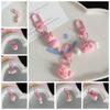 Pink Pig Hamburger Pig Animal Keyring Resin Pig Food Keychain Pink Pig Metal Keychain  Key Ring