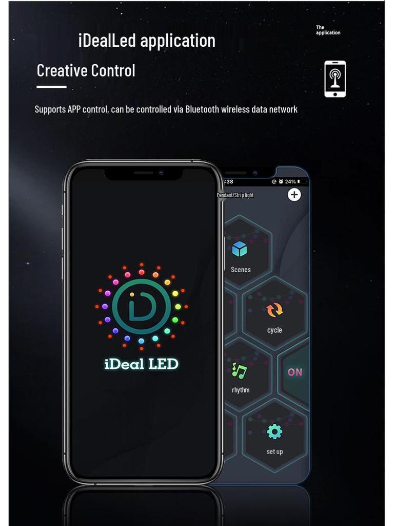 Bluetooth RGB Светодиодные гирлянды из кожаного шнура с меняющимся цветом для Рождества, улицы и кемпинга