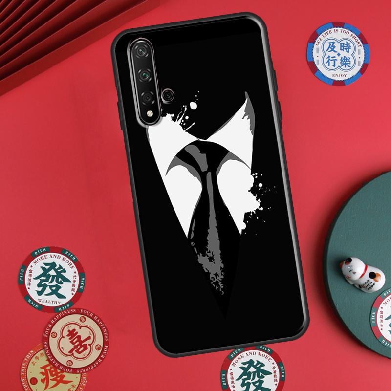 Man Suit Shirt Tie For Huawei P30 P20 P40 Lite P60 Pro Nova 5T 12s 12i 11i Y90 Y70 Y60 Y61 Y91 Y72 9 10 SE Case