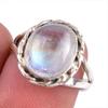 Natural Rainbow Moonstone Gemstone Handmade 925 Solid Silver Gift Ring S.7 M9p41