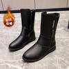 Модная обувь для женщин, новые зимние утепленные и теплые женские сапоги на платформе, простые и универсальные женские сапоги до середины голени Zapatos, размер 35-42