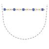 [R1092] - Gold Plated Necklace 'Boho' Golden Blue - 45 Cm - 1 Mm
