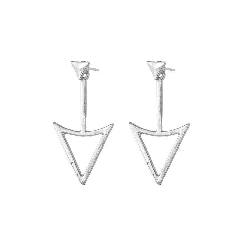 Геометрические двухслойные серьги с бриллиантами в форме треугольника для женщин