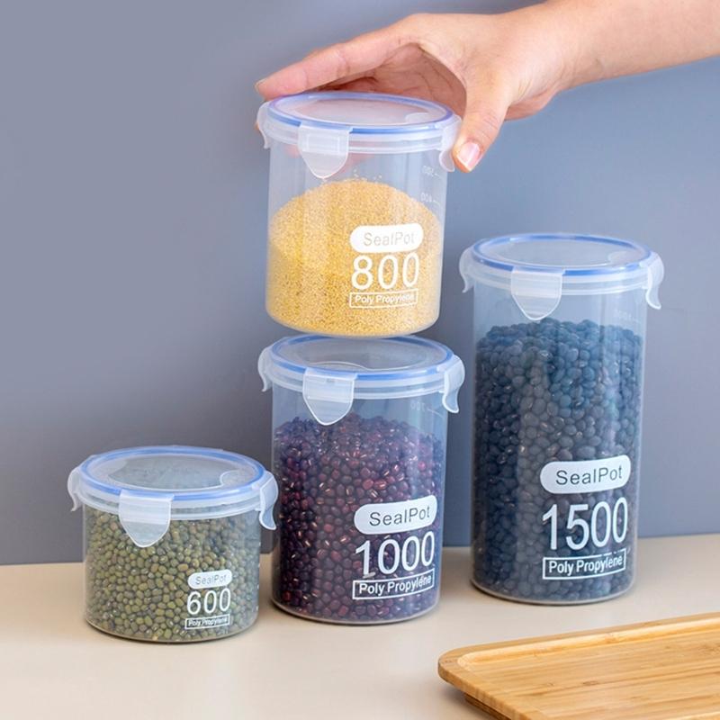 Leakproof Plastic Containers Multipurpose Transparent Kitchen Storage Solution Canister For Cereal Baking Supplies