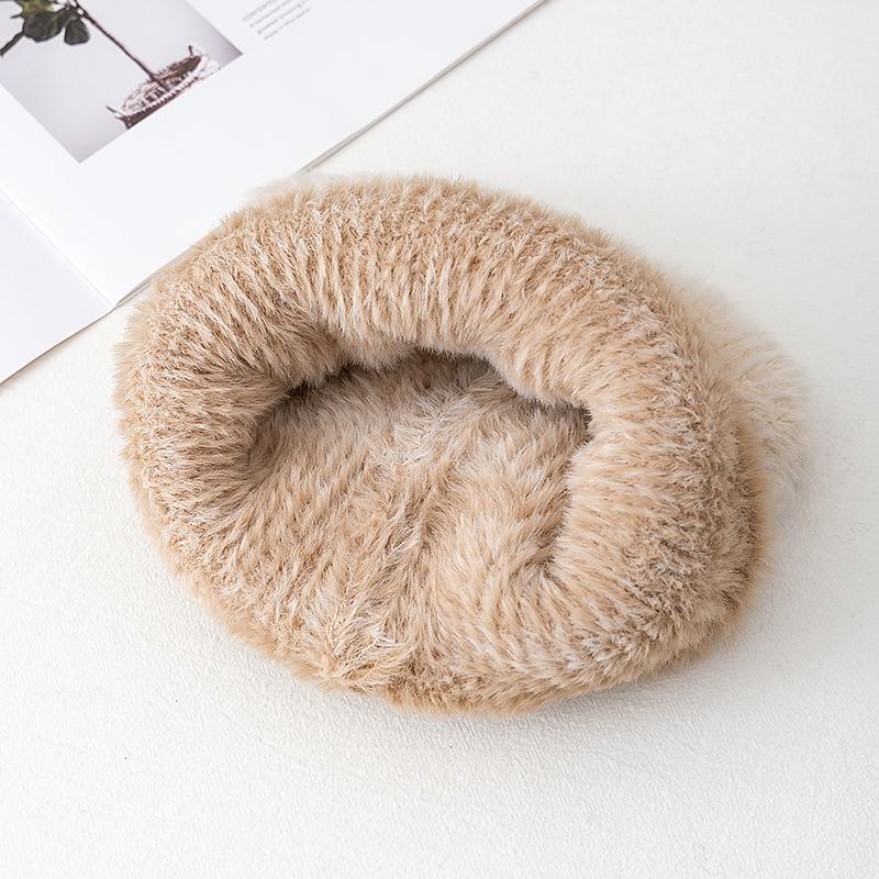 Новая шапка-денди градиентного цвета с кошачьими ушками, ленивая шапка-бини, милые зимние шапки для женщин, уличная одежда, теплые меховые шапки для девочки, подарок