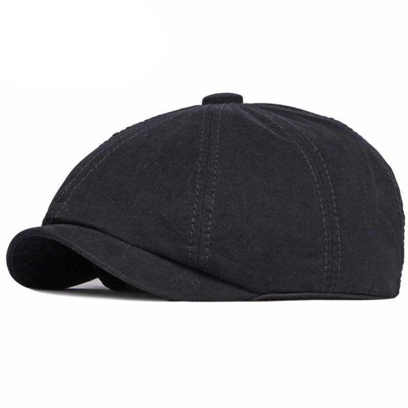 Унисекс винтажная хлопковая кепка-уточка: Весна, осень и зима Ретро однотонный берет