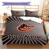 Name Custom Baltimore Orioles Pattern Bedding Set Quilt Cover Pillowcase Home Decor Gift (1 * duvet cover + 2 * pillowcase, without core)