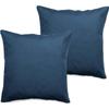 Set of 2 Percale Pillowcases Pure Combed Cotton Long Fibers 80 Threads/cm² South Wind - Navy - Set of 2 Pillowcases 65 X