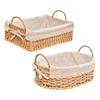 Woven Storage Baskets Kitchen Organizer Handwoven With Handles Cosmetic Box For Breakfast Fruit Bedroom Bathroom Home Decorative