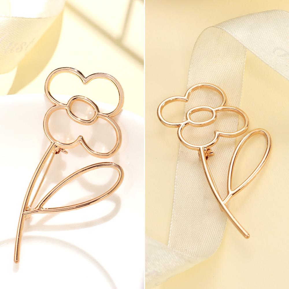 Lapel Simple Pin Scarf Buckle Fashion Flower Brooch Alloy Hollow