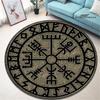 Круглый ковер с принтом viking vegvisir, красивый нескользящий ковер для гостиной, спальни, реквизит для фотосъемки, подарок на день рождения
