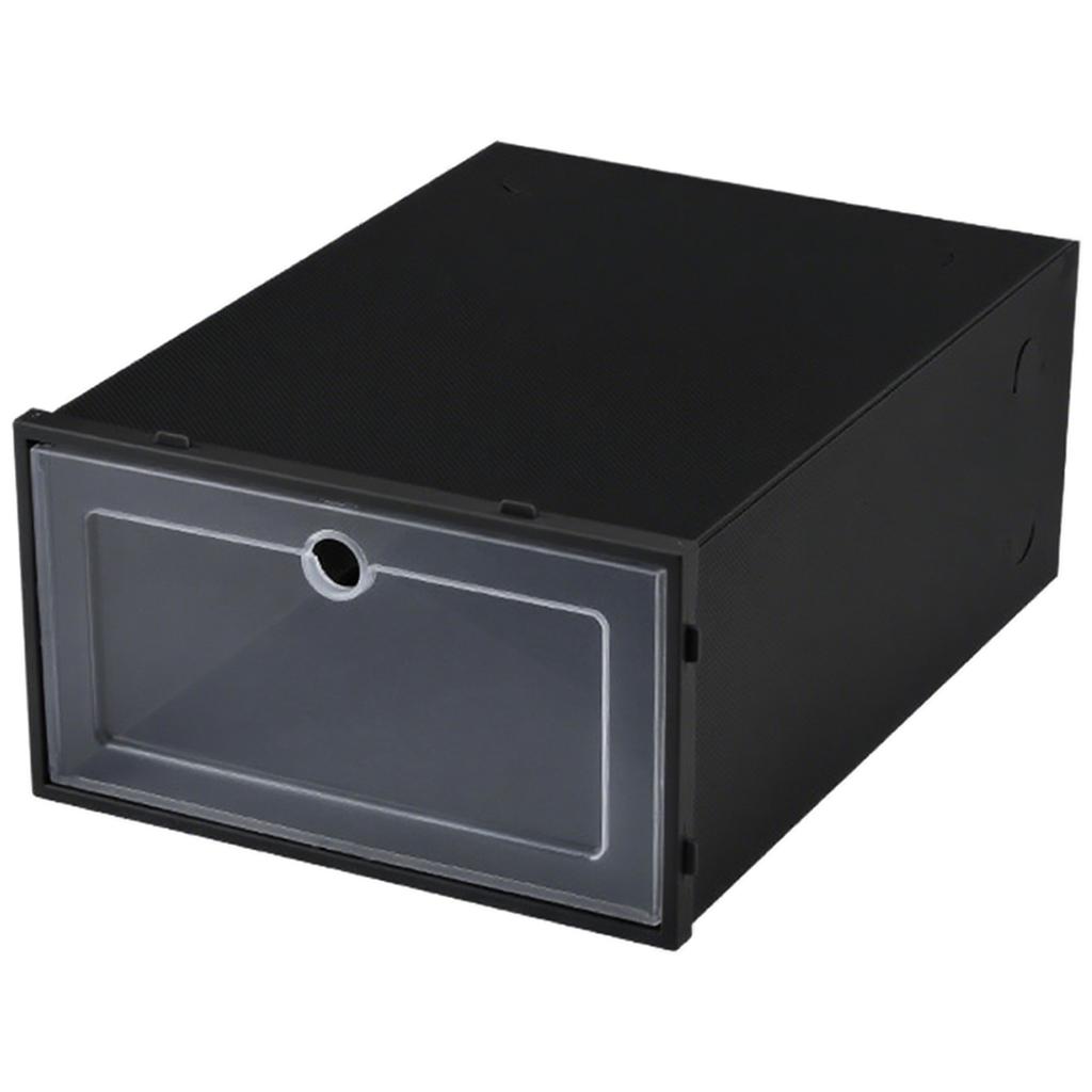 Утолщенный ПП пластик Прозрачная откидная коробка для обуви Складной контейнер для хранения для дома Пыленепроницаемый органайзер для гардероба 31*20*13см