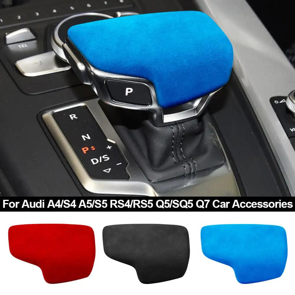 Чехол на ручку переключения передач из замши, чехол для A4 S4 S5 RS5 B9 A5 Q5 Q7, аксессуары для салона автомобиля
