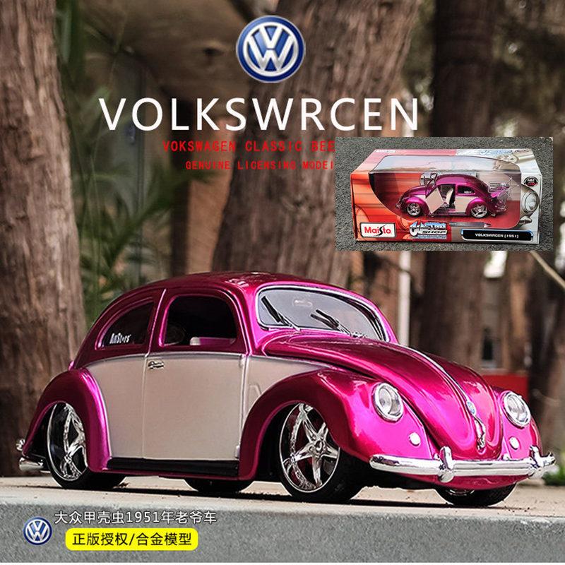 AABIM1 Maisto 1:18 Volkswagen Beetle Alloy Car Model Diecasts Metal Toy Vehicles Classic Car Model Simulation Collection Childrens Gift
