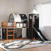 VidaXL Bunk Bed Without Mattress with Slide White Black 90x200 Cm 3284167