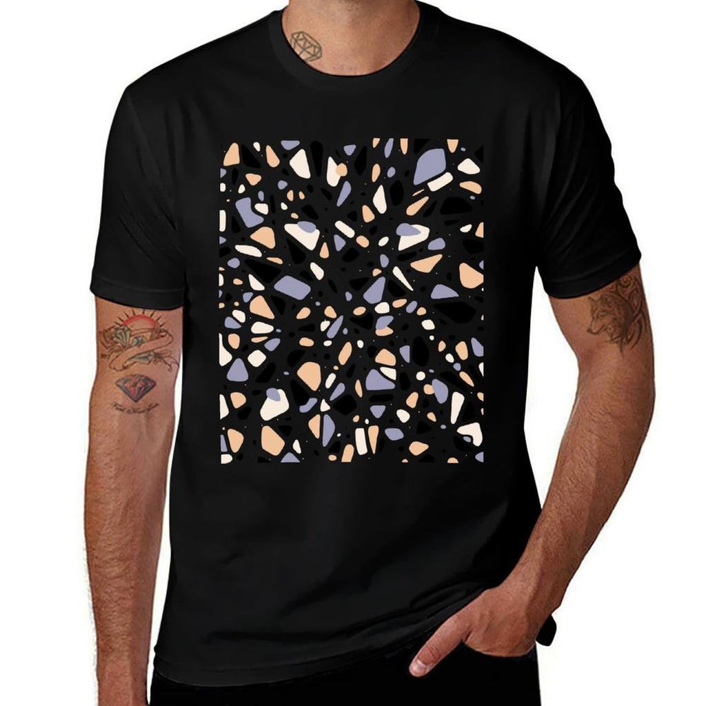 Colorful Stones Pattern Tshirt Simple Trendy Casual Tshirt
