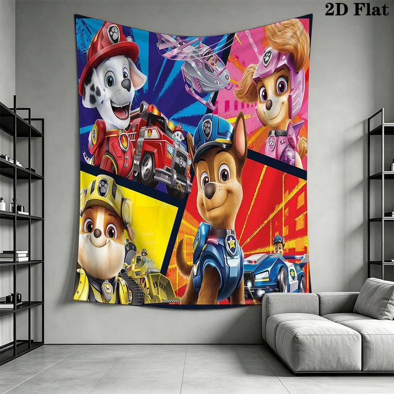 Paw Patrol Adventure Quest Tapestry Background Cloth Fashion Print Soft Home Decor Work Of Art