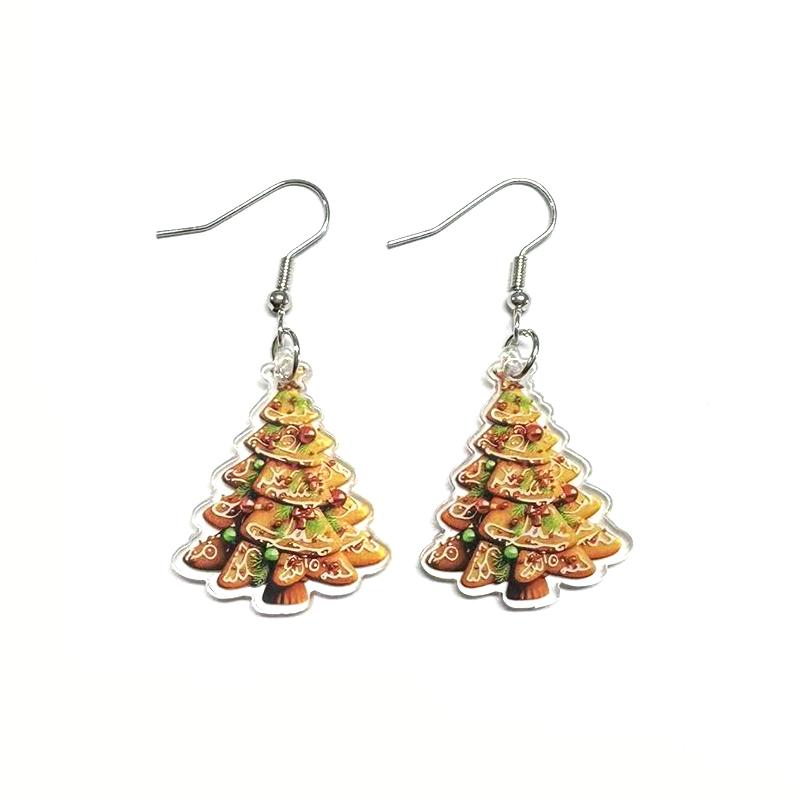 CAOSHI Newly Designed Christmas Pendant Earrings for Women Chic Cartoon Cookie Christmas Tree Design Delicate Gifts Accessories