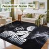 Crystal Velvet Square Rug Custom NameKorn Pattern Non Slip Home Floor Decor Rug