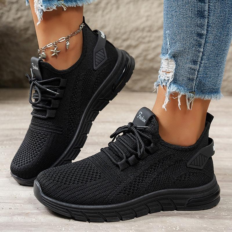 Shoes Women's New Women's Shoes Light Mouth Simple Single Shoes Solid Color Versatile Casual Shoes Flying Woven Breathable Sports Shoes